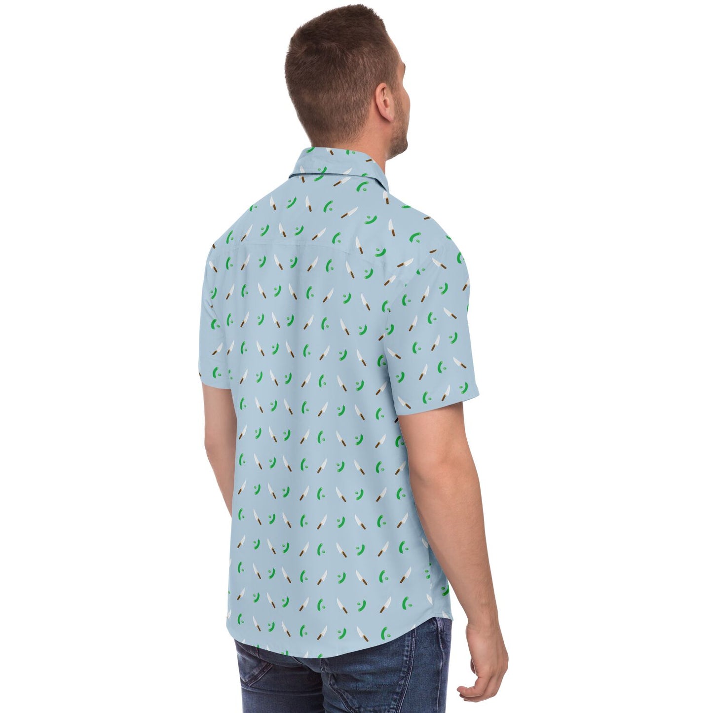 Cuchillo - Pepino Short Sleeve Button Up Shirt Blueish