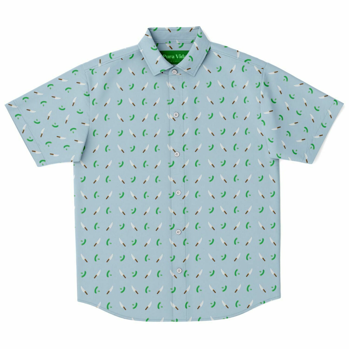 Cuchillo - Pepino Short Sleeve Button Up Shirt Blueish
