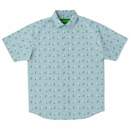 Cuchillo - Pepino Short Sleeve Button Up Shirt Blueish