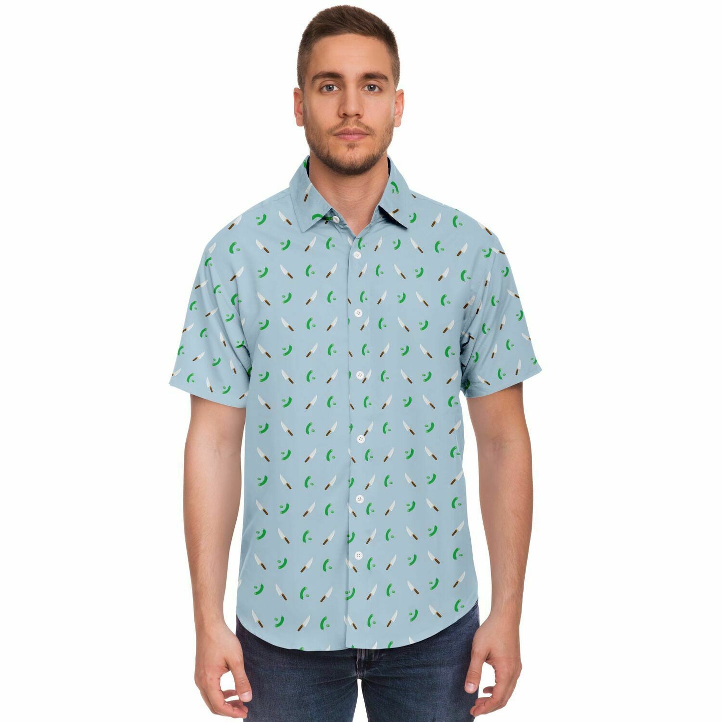 Cuchillo - Pepino Short Sleeve Button Up Shirt Blueish